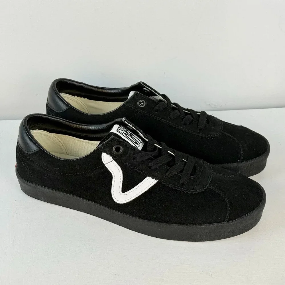 Men's 9, Women's 10.5 - Vans Sport Low Suede Black/ Black Sneaker - 500714